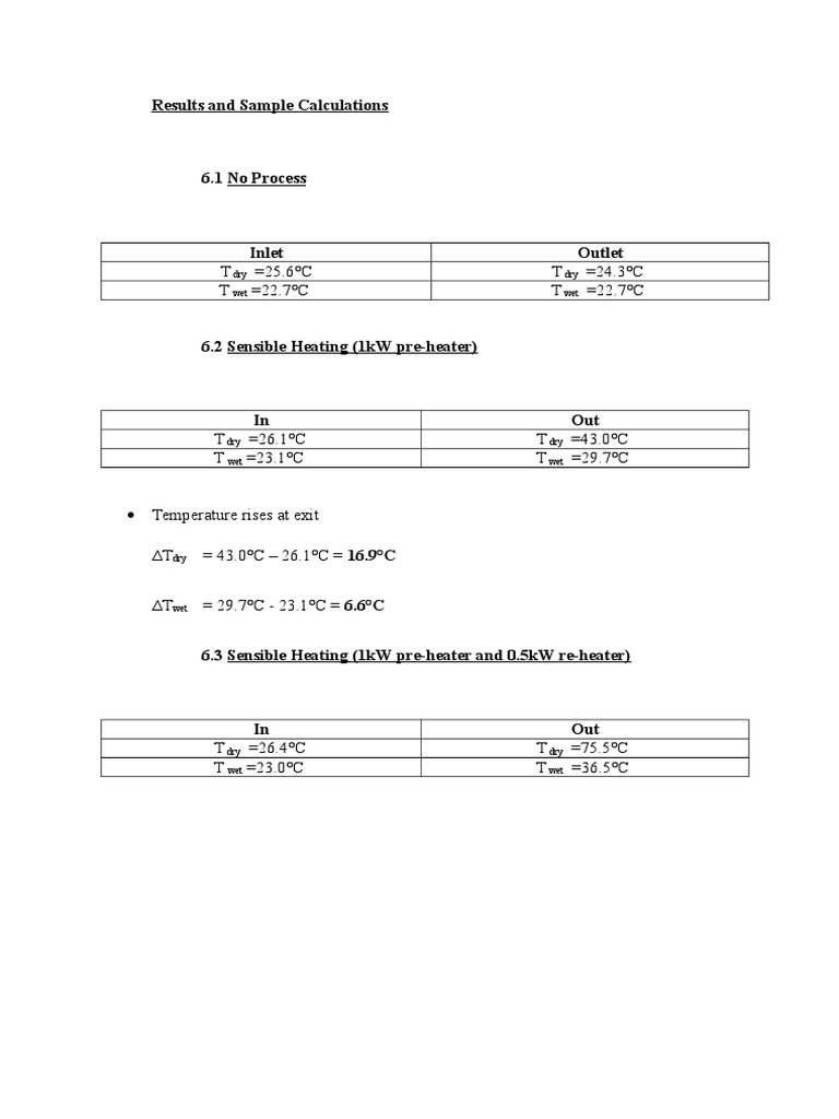 Temperature and Humidity Calculations | PDF