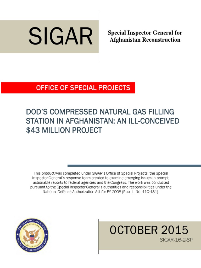 SIGAR Gas Station Report | PDF | United States Department Of Defense ...