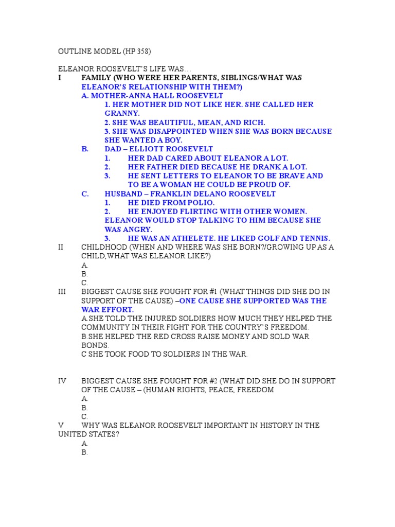 Eleanor roosevelt research paper outline 08 image