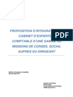 Proposition D'intégration en Cabinet D'expertise Comptable D'une Gamme de Missions de Conseil Social Auprès Du Dirigeant