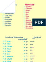 Dates and Ordinal Numbers