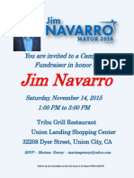 Nov. 14, 2015 - Jim Navarro for Mayor of Union City Fundraiser Invitation