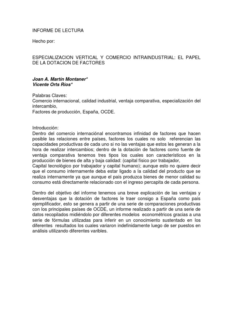 Dotacion de Factores España Calidad