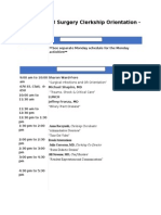 M3 Surgery Clerkship Orientation Schedule