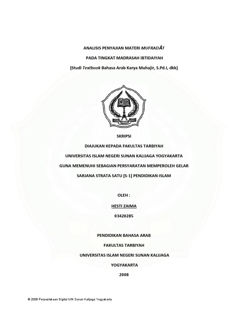 Skripsi Bahasa Arab Pdf