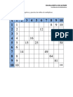 Completa La Tabla Pitagc3b3rica y Practica Las Tablas de Multiplicar