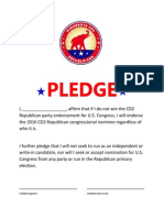 2nd Congressional District Republican Party Loyalty Pledge
