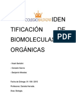 Identificación de Biomoleculas Orgánicas
