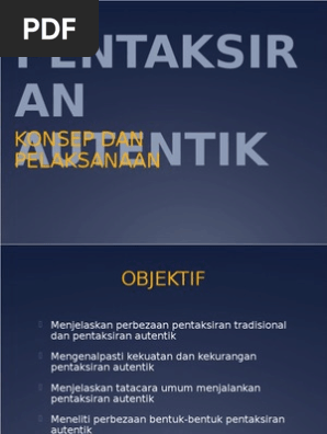 Pentaksiran Autentik Pdf