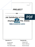 Project: Job Satisfaction of Associate Employees in TTSL Shimla