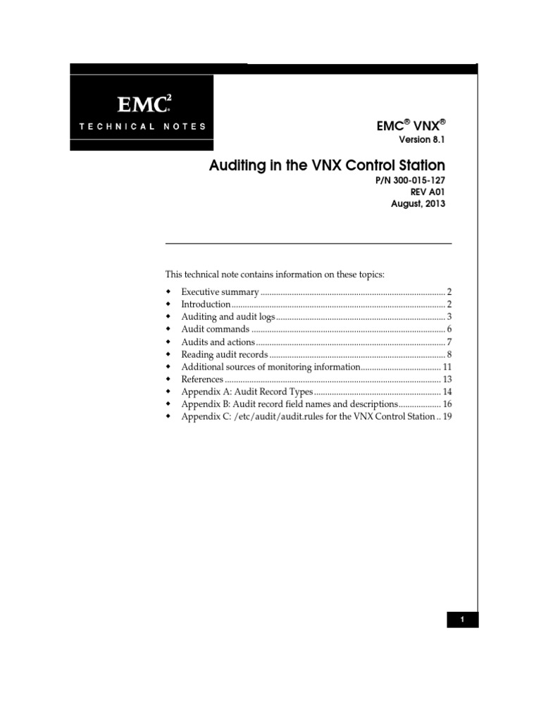 Auditing in The VNX Control Station 8.1 | PDF | File System | Superuser