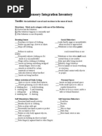 Sensory Integration Inventory Itemi