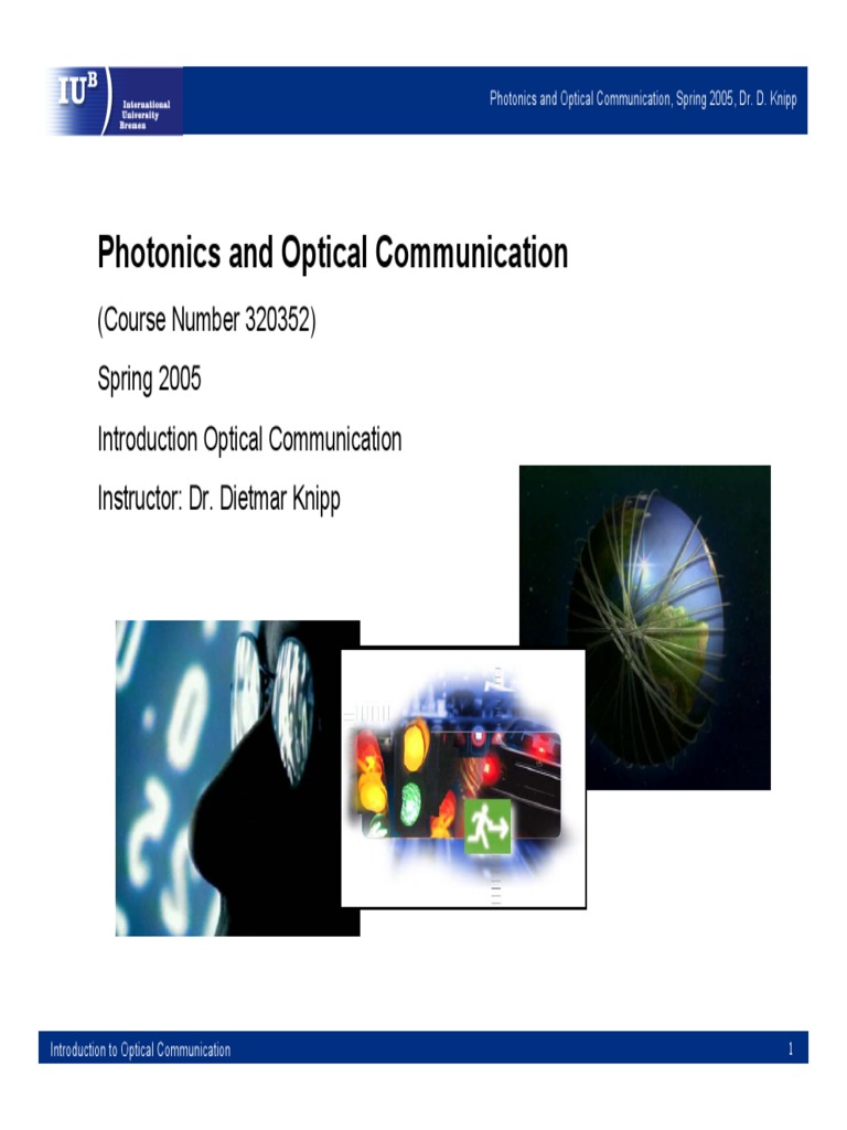 1c Introduction Optical Communication Photonics Optical Fiber