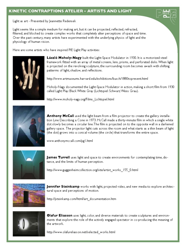 Light Artistry: Innovators & Techniques | PDF | Art