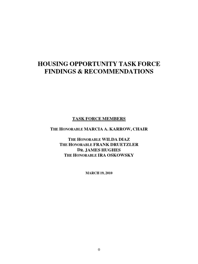 Housing Opportunity Task Force Report PDF Affordable Housing Zoning