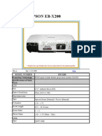 Projector EPSON EB-X200: Model Number EB-X200 Projection Technology Specifications of Main Parts