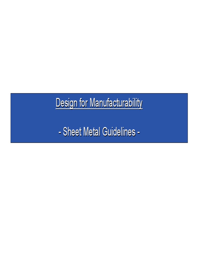 Sheet Metal Design Guidelines PDF