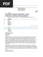 Pediatric Herpes Simplex Virus Infection Clinical Presentation