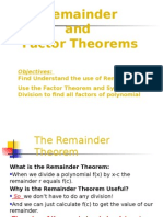 A Remainder Theorem and Factor Theorem 1