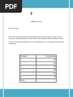 Sample Exam 1 Computer Science