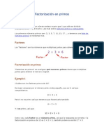 Factorización en Primos