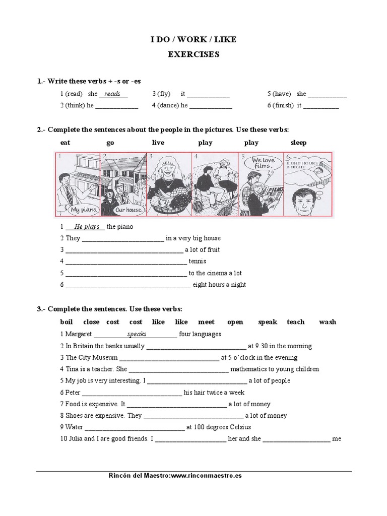 English Verb Exercises for Beginners | PDF
