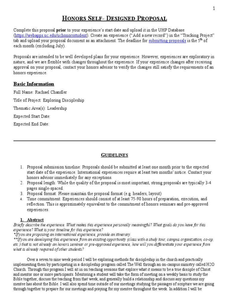 Honors Proposal: Exploring Discipleship | PDF | Mentorship | Disciple ...