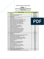 Form - V: List of Contesting Candidates