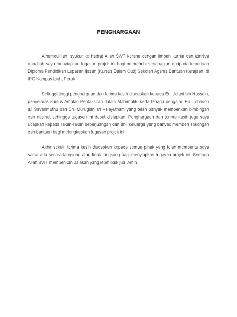 Contoh Surat Dan Ayat Untuk Dapatkan Projek