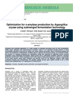 Optimization For A-Amylase Production by Aspergillus Oryzae Using Submerged Fermentation Technology