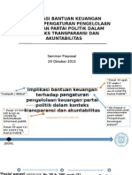 Implikasi Bantuan Keuangan Terhadap Pengaturan Pengelolaan Keuangan Partai Politik Dalam Konteks Transparansi Dan Akuntabilitas