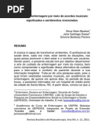 Cuidado de Enfermagem Por Meio de Acordes Musicais Significados e Sentimentos Vivenciados