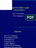 Programmable Logic Controllers: Day 3 Presentation PLC Languages