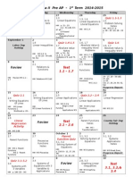 Alg II AP 2014 2015 1st Nine Weeks Calendar