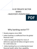 Analysis of Private Sector Banks - Investor'S Perspective