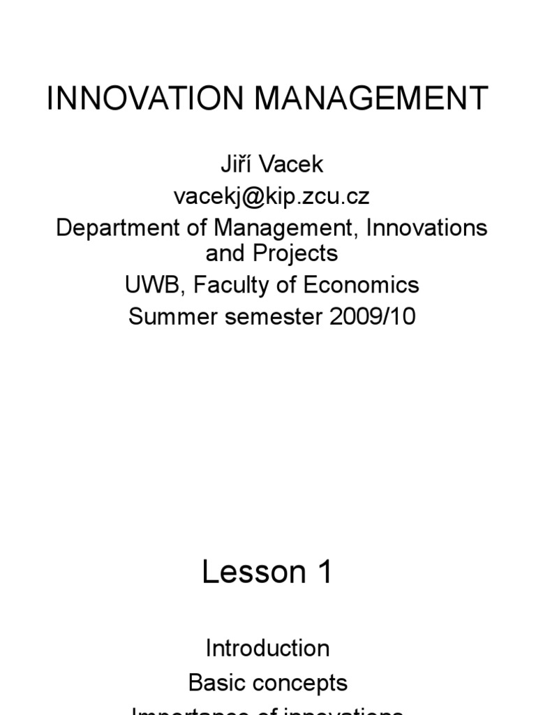 Key Concepts in Innovation Management | PDF | New Product Development ...
