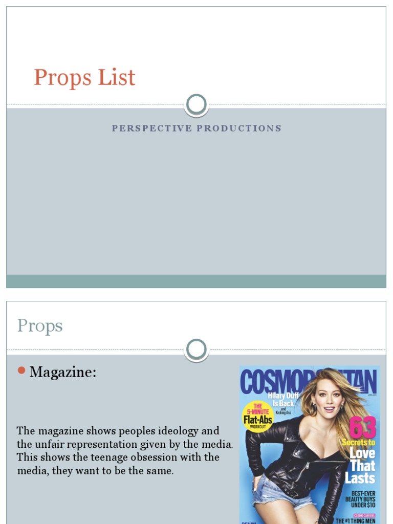 Props List: Perspective Productions | PDF | Social Science
