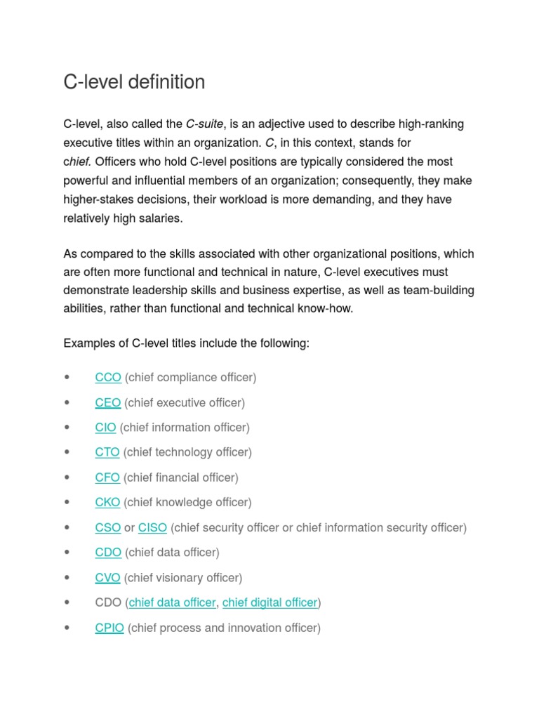 what-is-c-level-definition-from-whatis-pdf-chief-information