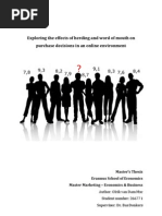 Download Thesis - Exploring the Effects of Herding and Word of Mouth on Purchase Decisions in an Online Environment by ovandam SN28845976 doc pdf