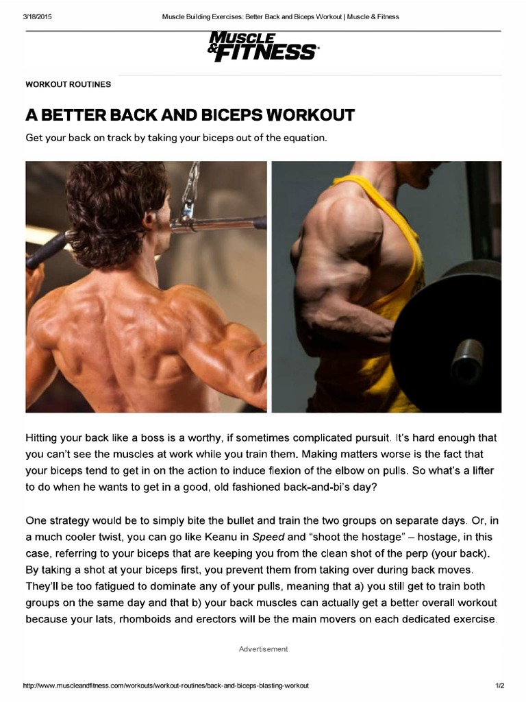 A Better Back and Biceps Workout | PDF