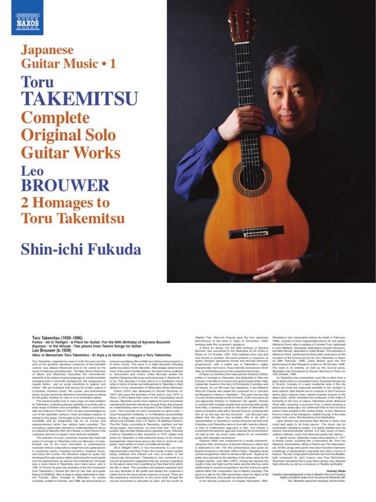 Takemitsu: Complete Original Solo Guitar Works | PDF | Musical ...