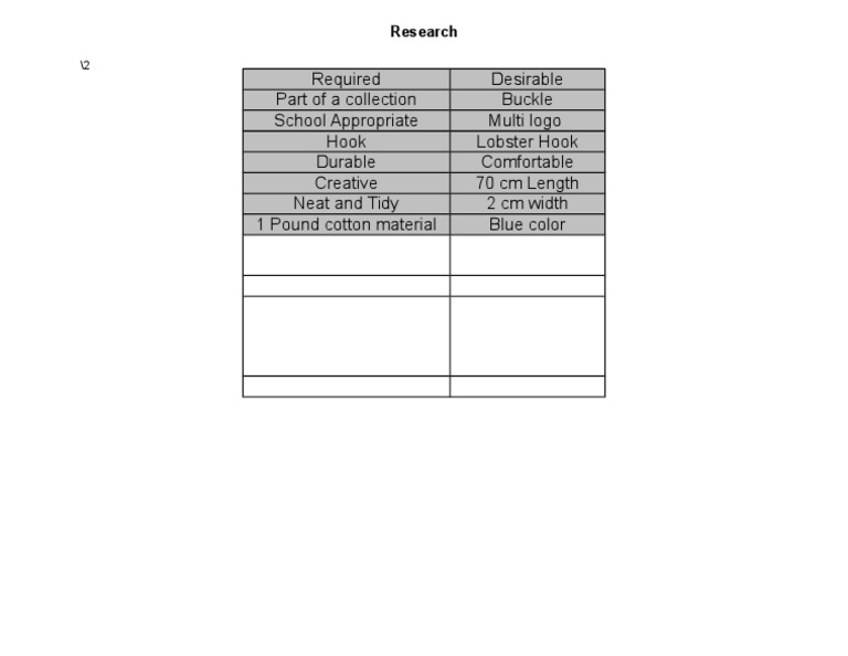 Research Table | PDF