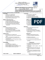 Industry Immersion Performance Evaluation Form