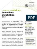 Priority Medicines Mothers Children 2011