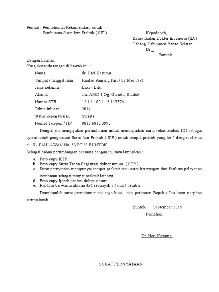 Contoh Surat Permohonan Perpanjangan Sip IMAGESEE