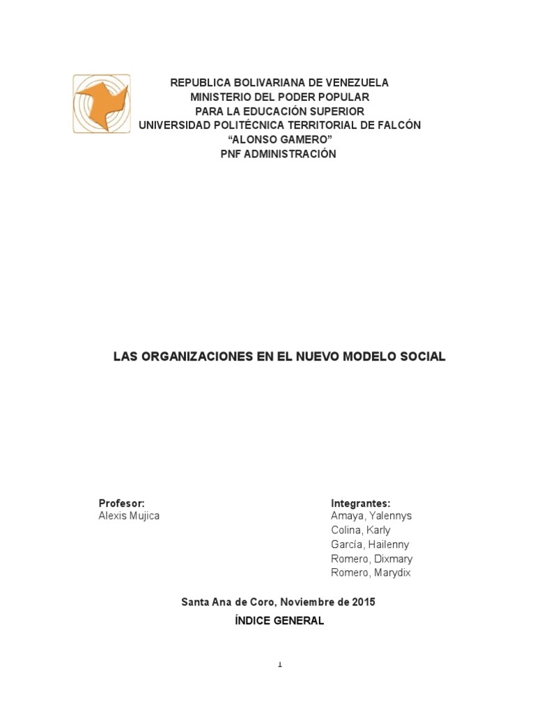 Las Organizaciones En El Nuevo Modelo Social Pdf Toma De Decisiones
