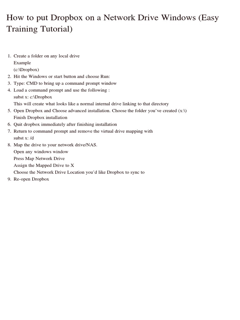 Map Dropbox as a Network Drive | PDF | Teaching Methods & Materials | Art