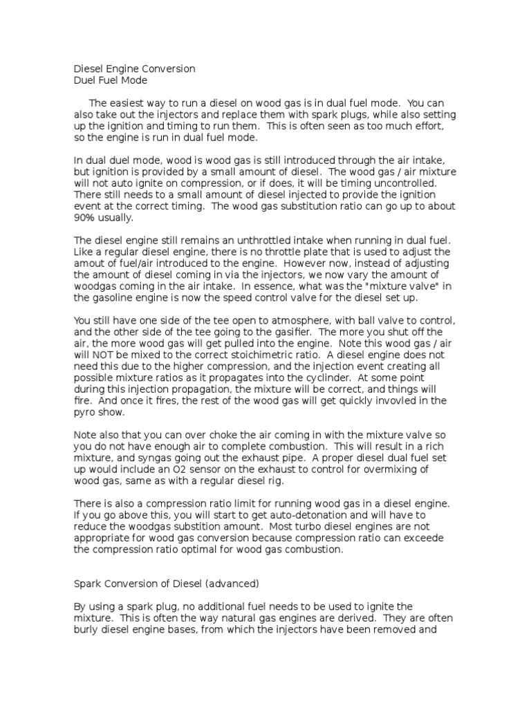 Diesel Engine Conversion PDF Diesel Engine Internal Combustion Engine