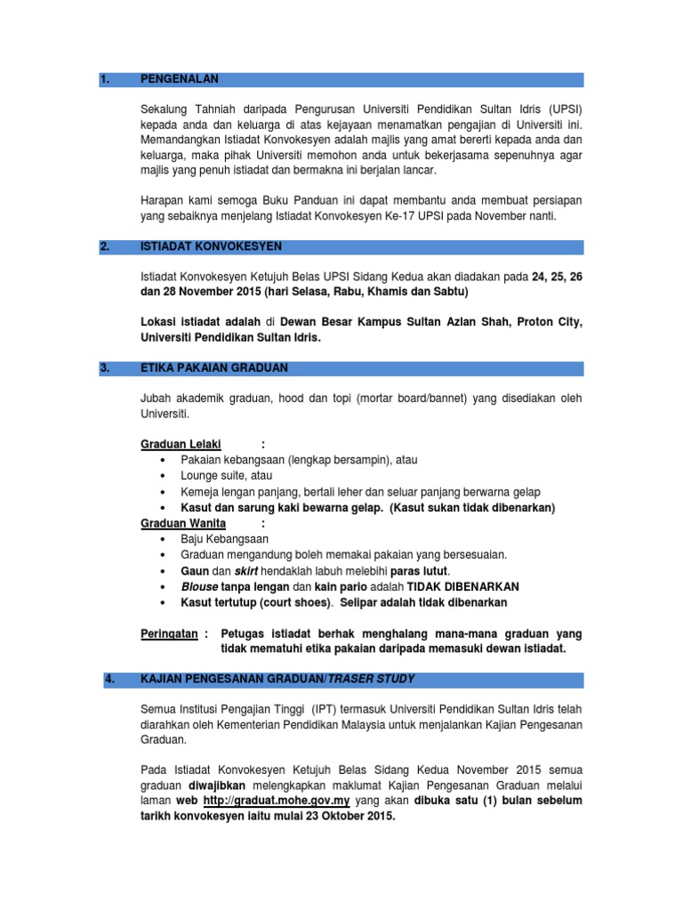 Panduan Konvokesyen UPSI  PDF