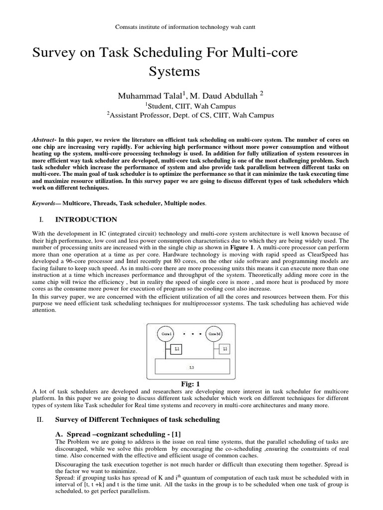 Task Scheduling Techniques for Multi-Core Systems | PDF | Multi Core ...